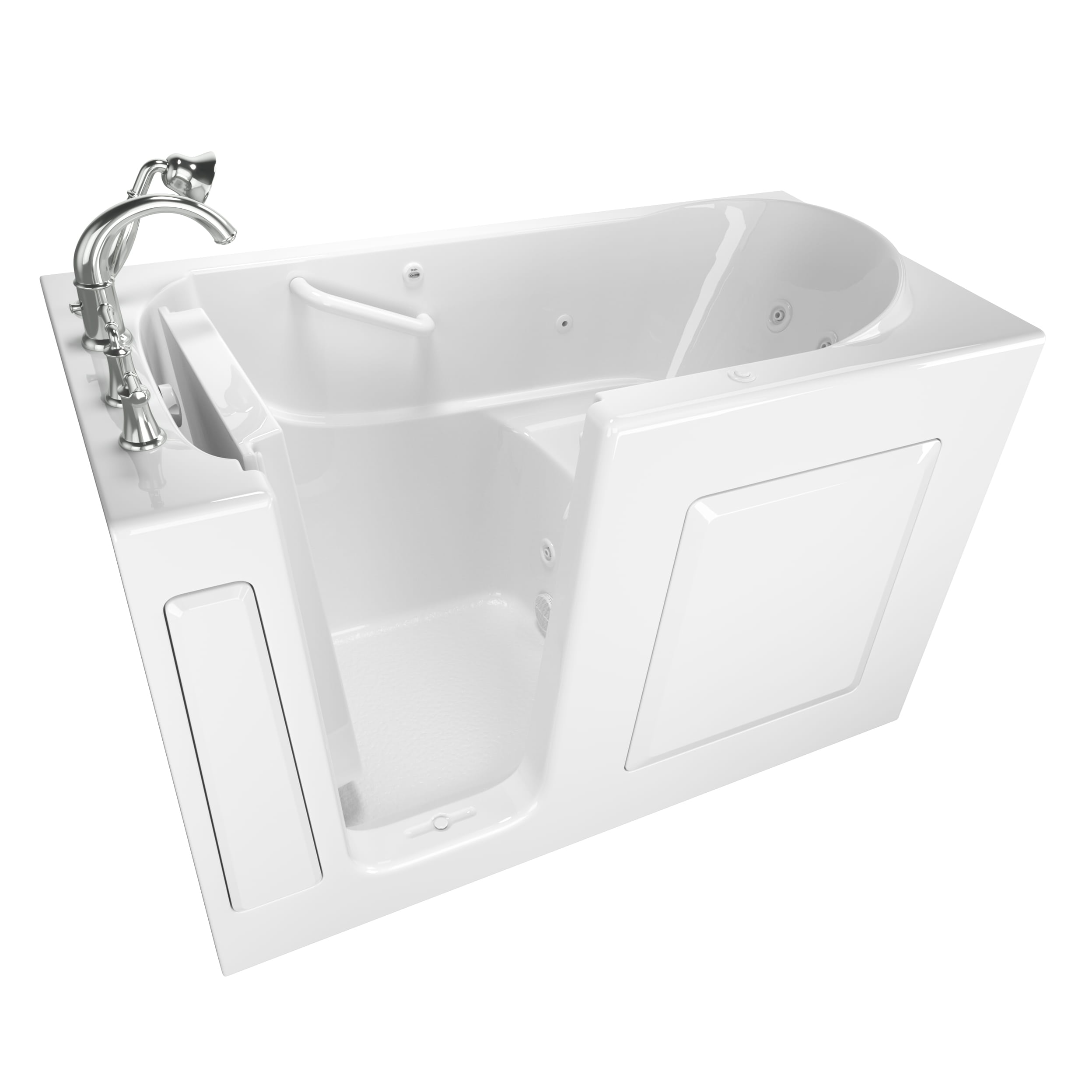 Gelcoat Value Series 30 x 60  Inch Walk in Tub With Whirlpool System   Left Hand Drain With Faucet WIB WHITE